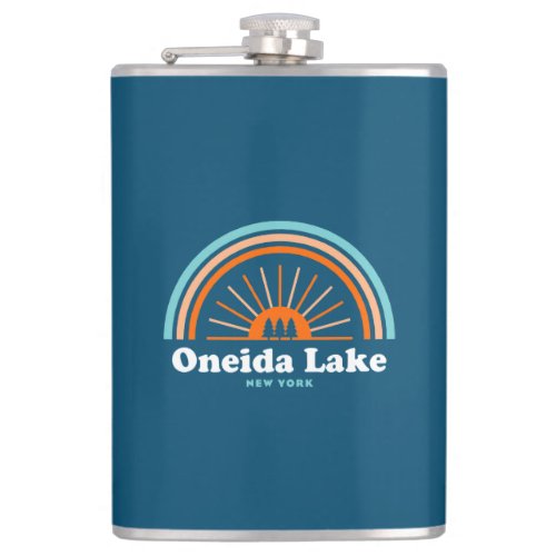 Oneida Lake New York Rainbow Flask