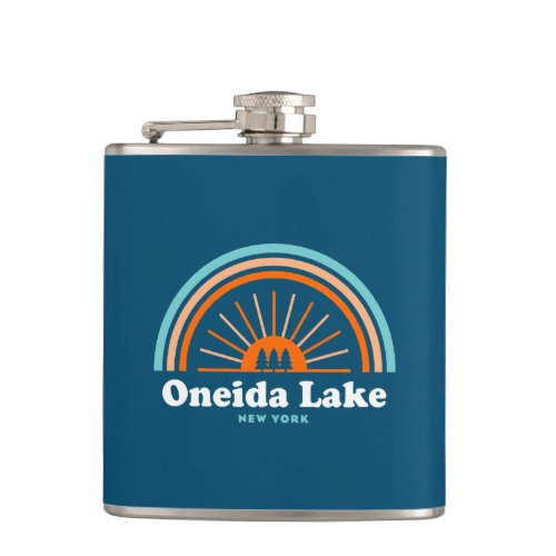 Oneida Lake New York Rainbow Flask