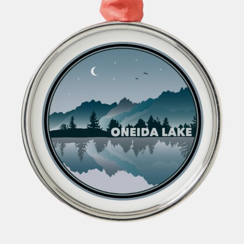 Oneida Lake New York Reflection Metal Ornament