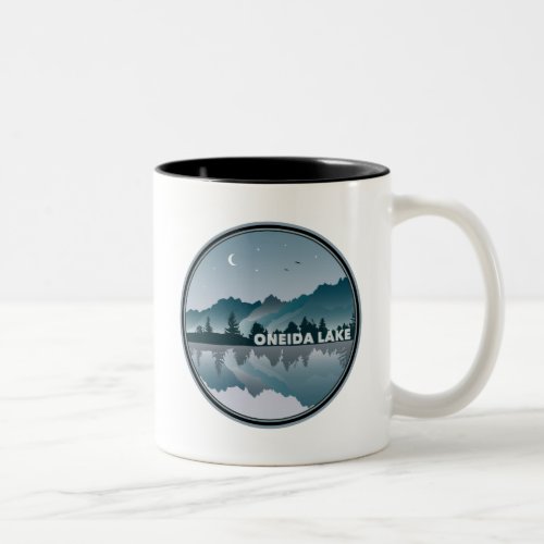 Oneida Lake New York Reflection Two_Tone Coffee Mug