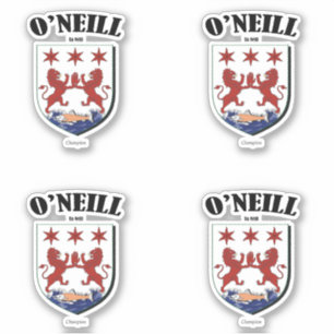 O'Neill Crest Irish Translation & Meaning (x4) Sticker