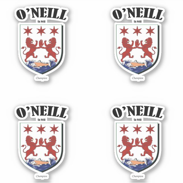O'Neill Crest Irish Translation & Meaning (x4) Sticker (Front)