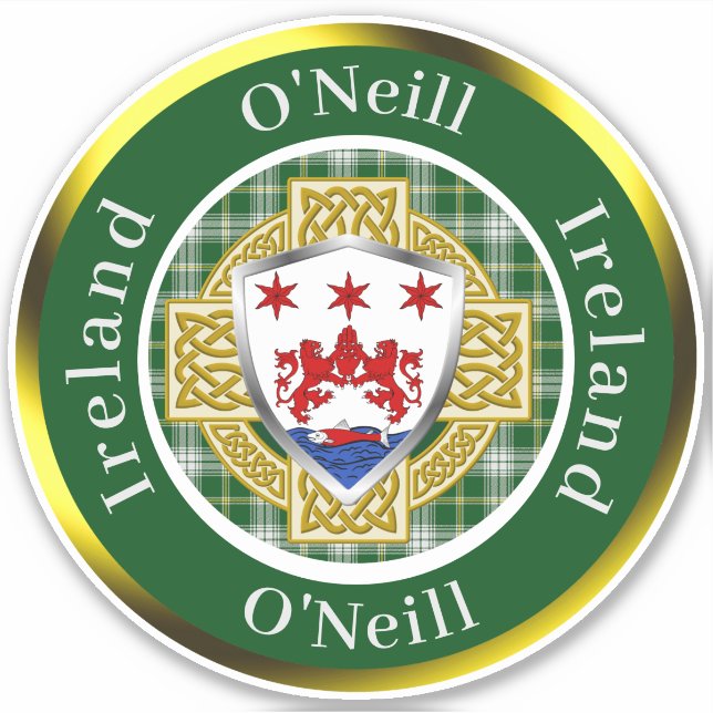 O'Neill Irish Shield/Celtic Cross Personalized Sticker (Front)