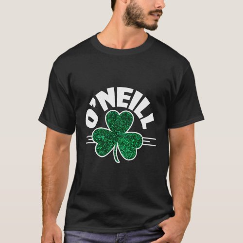Oneill St Patricks Day Irish Name Shamrock Lucky T_Shirt