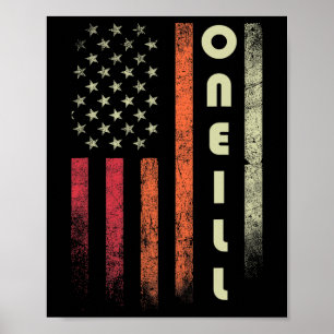 Oneill Surname Funny Retro Vintage Birthday Americ Poster