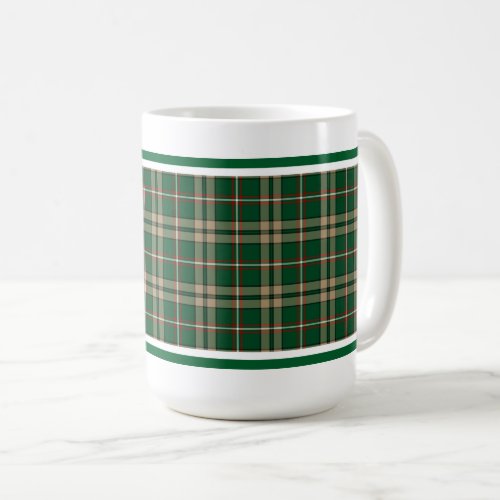 ONeill Tartan Tan and Green Irish Plaid Coffee Mug