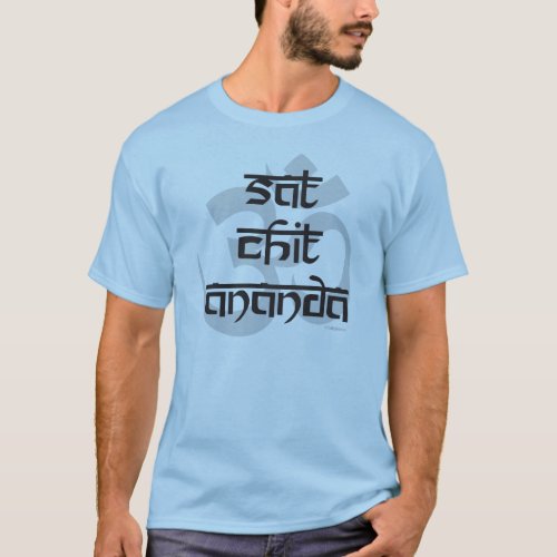 Oneness Mantra Om Sat Chit Ananda Blue T_Shirt
