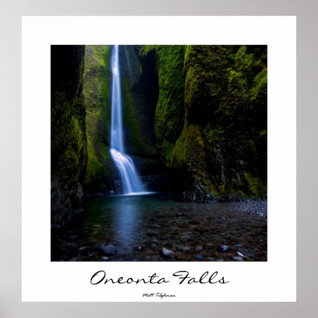Oneonta Falls in Oregon poster, customizable title Poster (Front)