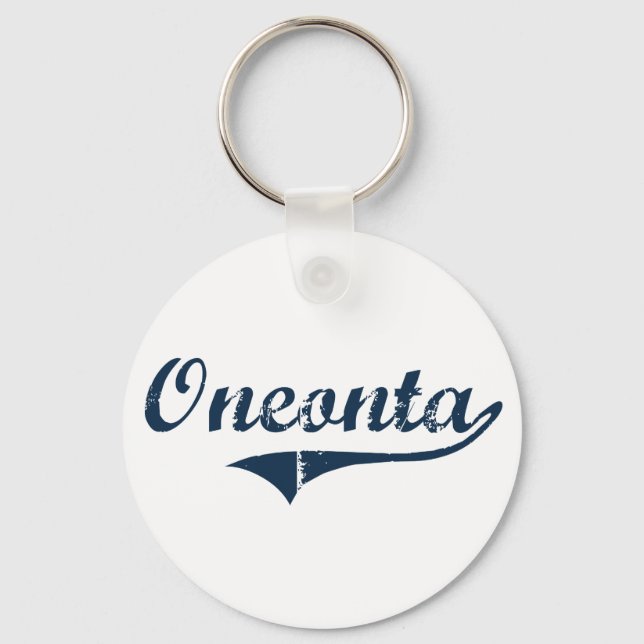 Oneonta New York Classic Design Keychain (Front)