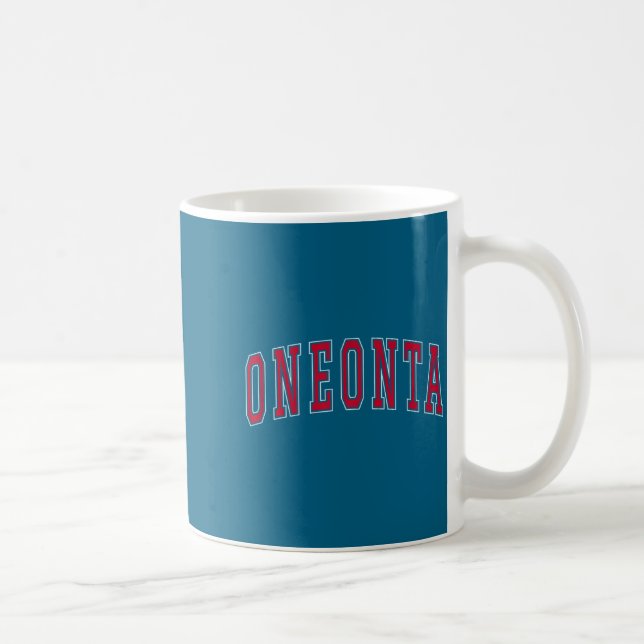Oneonta New York Souvenir College Style Red Text T Coffee Mug (Right)