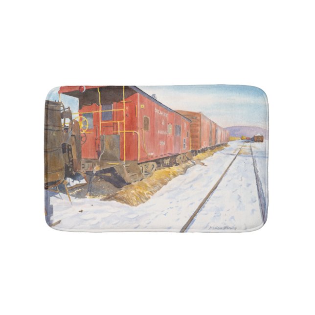 Oneonta Railroad Yard D&H Caboose Bath Mat (Front)