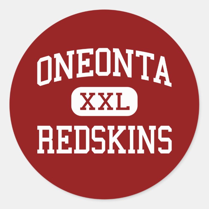 Oneonta   Redskins   High School   Oneonta Alabama Round Stickers