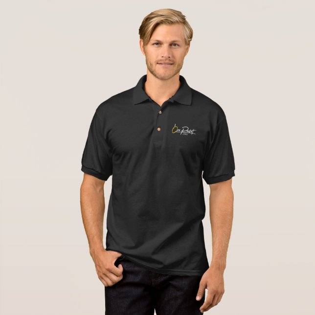 OnePocket.org Black Polo Shirt (Front Full)
