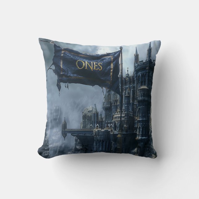 ONEs Flag and badge Throw Pillow (Front)