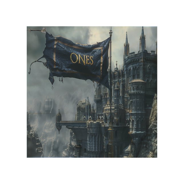 ONEs Flag and badge Wood Wall Art (Front)