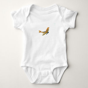 Onesy with yellow Bi - Plane, Airplane, Plane Baby Bodysuit