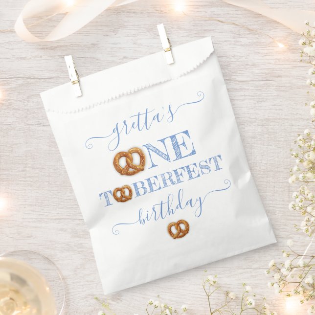 Onetoberfest Pretzel Birthday Party Favor Bag (Clipped)