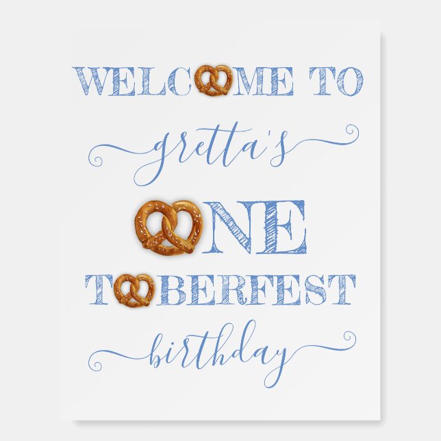 Onetoberfest Pretzel Birthday Party Foam Board (Front)