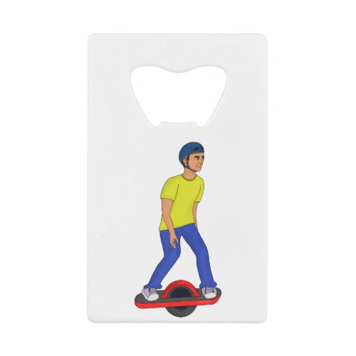 Onewheeling Dude Credit Card Bottle Opener