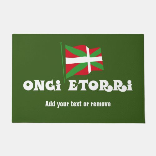 ONGI ETORRI eta Ikurria Welcome and Basque flag Doormat