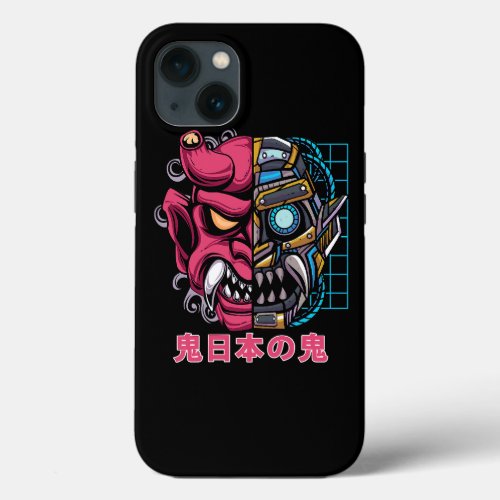 Oni Japanese Demon Mask Cyborg Devil Japan Folklor iPhone 13 Case