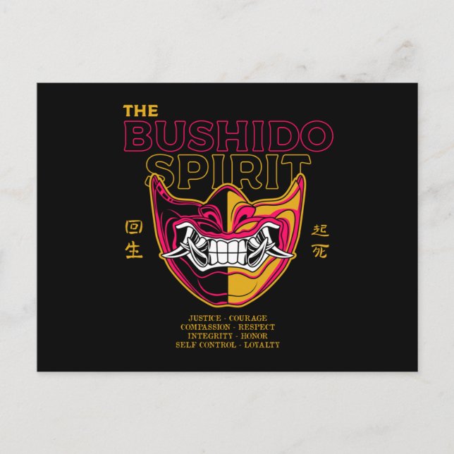 Oni Mask Japanese Culture - The Bushido Spirit Postcard (Front)