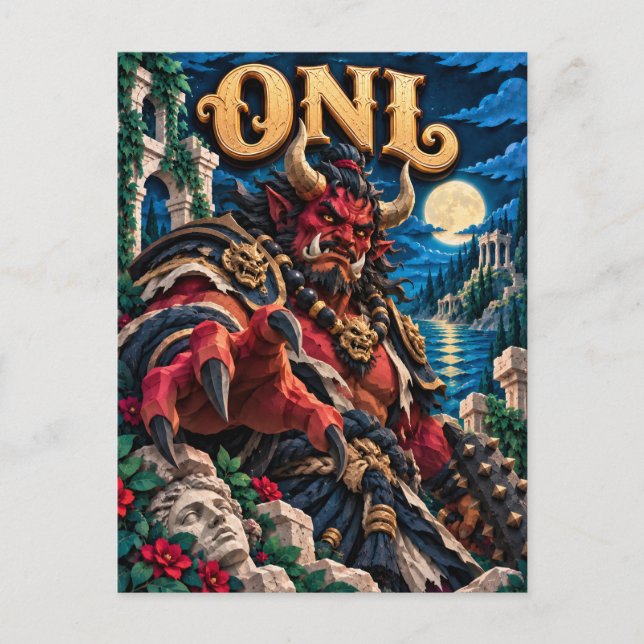 Oni, Paper Cut Monster Postcard (Front)