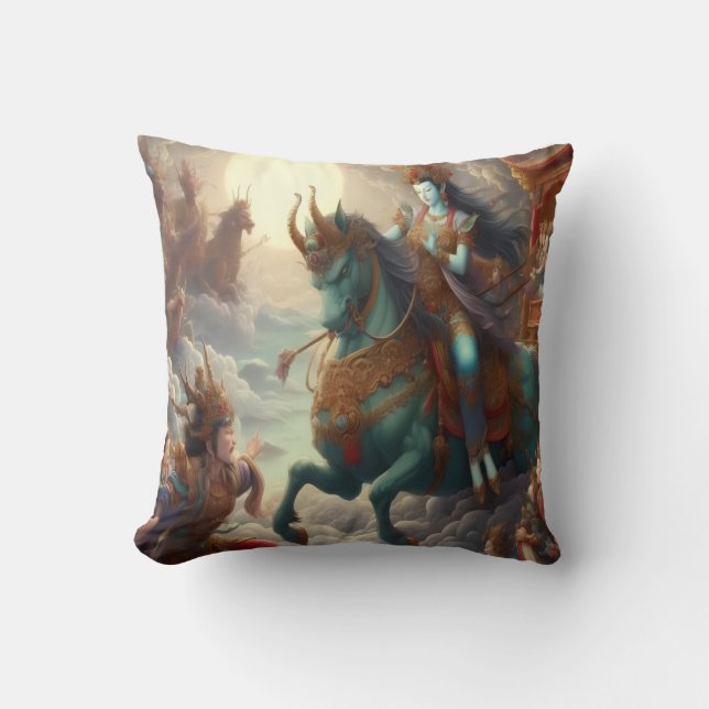 Oni Rider Throw Pillow (Front)