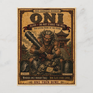 Oni, Vintage Circus Monster Postcard