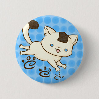 Onigiri Cat Frolic Button (Blue)
