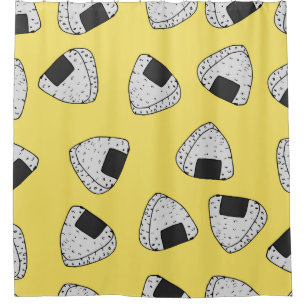 Onigiri (japanese rice ball) background. Seamless  Shower Curtain