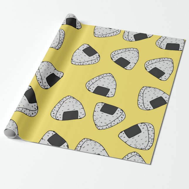 Onigiri (japanese rice ball) background. Seamless  Wrapping Paper (Unrolled)
