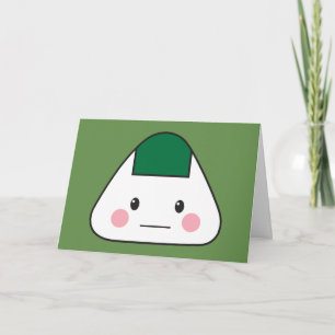 Onigiri omusubi Japanese rice ball seaweed nori Letterpress Thank You Card