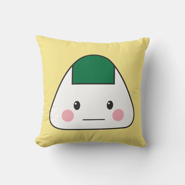 Onigiri omusubi Japanese rice ball seaweed nori Throw Pillow (Front)