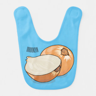 Onion cartoon illustration baby bib