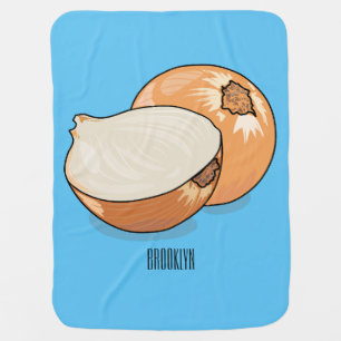 Onion cartoon illustration baby blanket