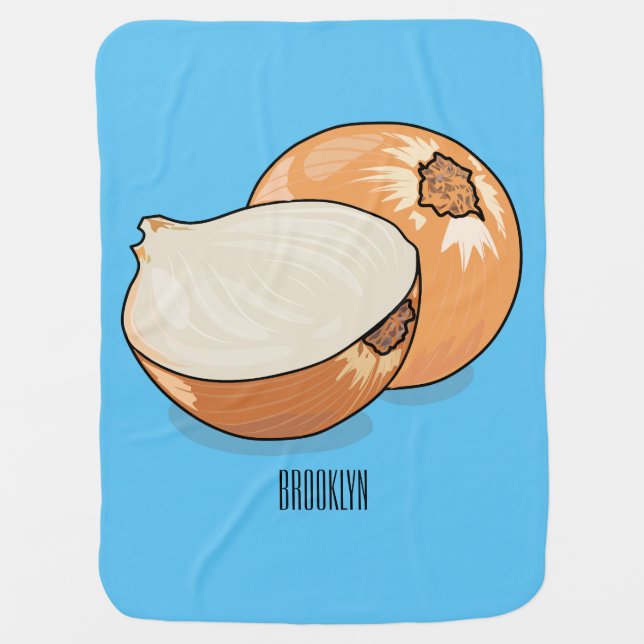 Onion cartoon illustration  baby blanket (Front)