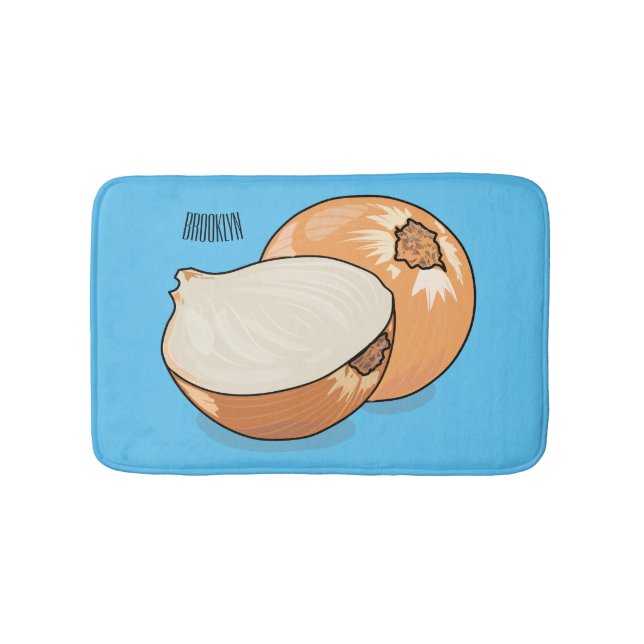 Onion cartoon illustration  bath mat (Front)