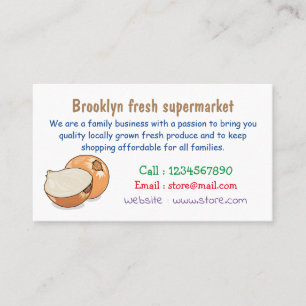Onion cartoon illustration business card