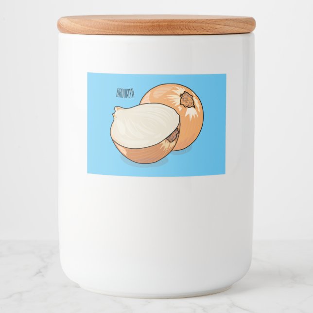 Onion cartoon illustration  food label (Front)