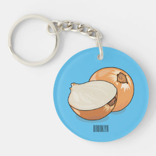 Onion cartoon illustration keychain