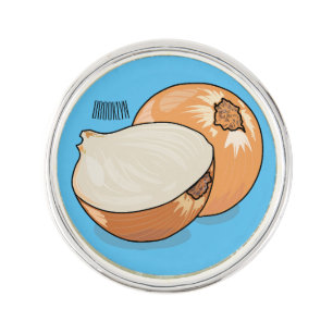 Onion cartoon illustration lapel pin