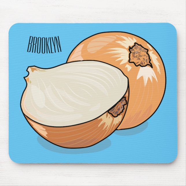 Onion cartoon illustration  mouse pad (Front)