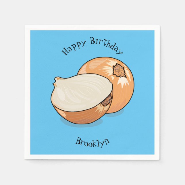 Onion cartoon illustration napkins (Front)