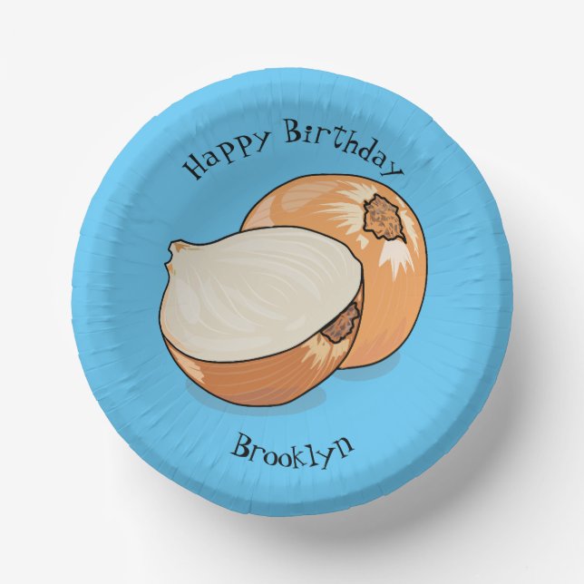 Onion cartoon illustration paper bowls (Front)