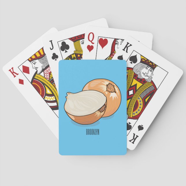 Onion cartoon illustration  poker cards (Back)