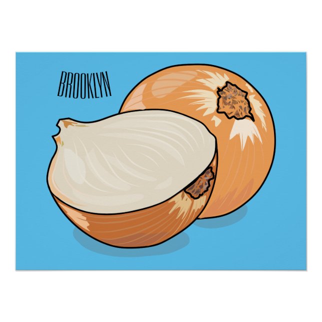 Onion cartoon illustration  poster (Front)
