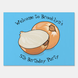 Onion cartoon illustration sign