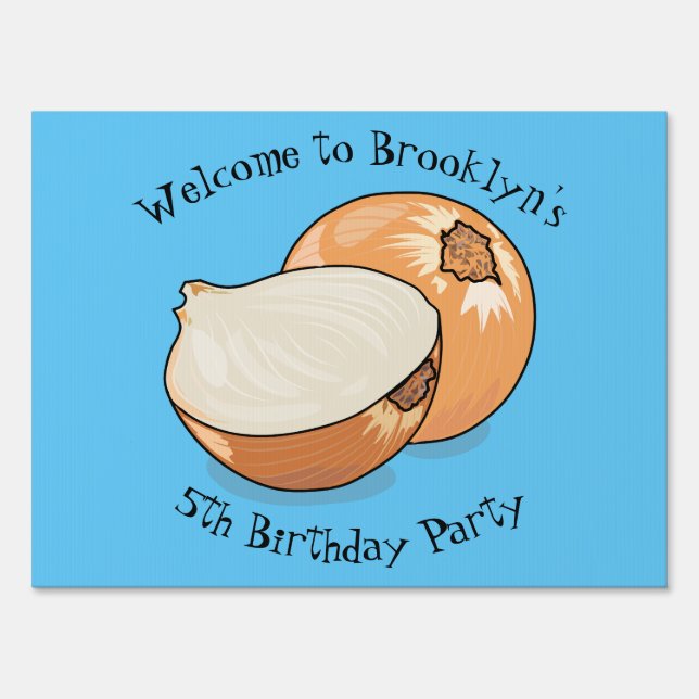 Onion cartoon illustration sign (Front)