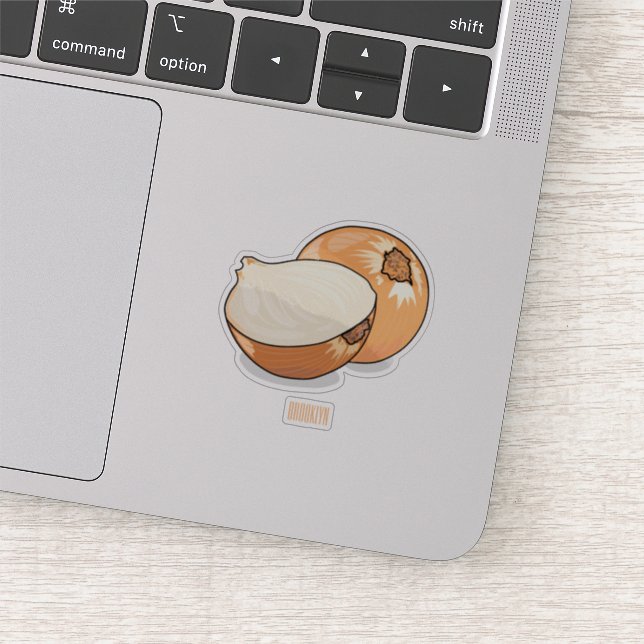 Onion cartoon illustration sticker (Detail)